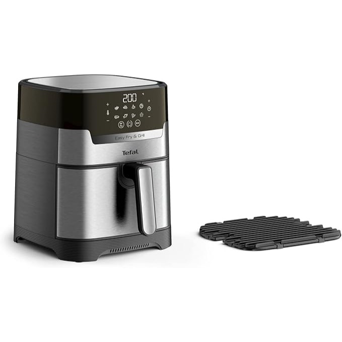 TEFAL Air Fryer | Easy Fry & Grill Digital 2-in-1 |4.2 L Capacity | 1550 W | Healthy Cooking | Air Fry + Grill | 8 Automatic Programs |Adjustable Temperature | Timer | | EY505D27