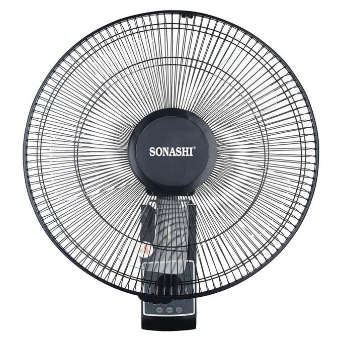 Sonashi Wall Fan, 16-inch, with Remote Control, 3 Speed Motor, SF-8080WR