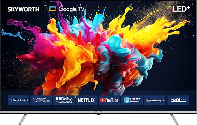 Skyworth QLED 65-inch 65Q5600H 4K UHD Smart Android TV, Google TV w/ Built-in Chromecast, HDR, Bluetooth, HDMI, USB, Dolby Atmos