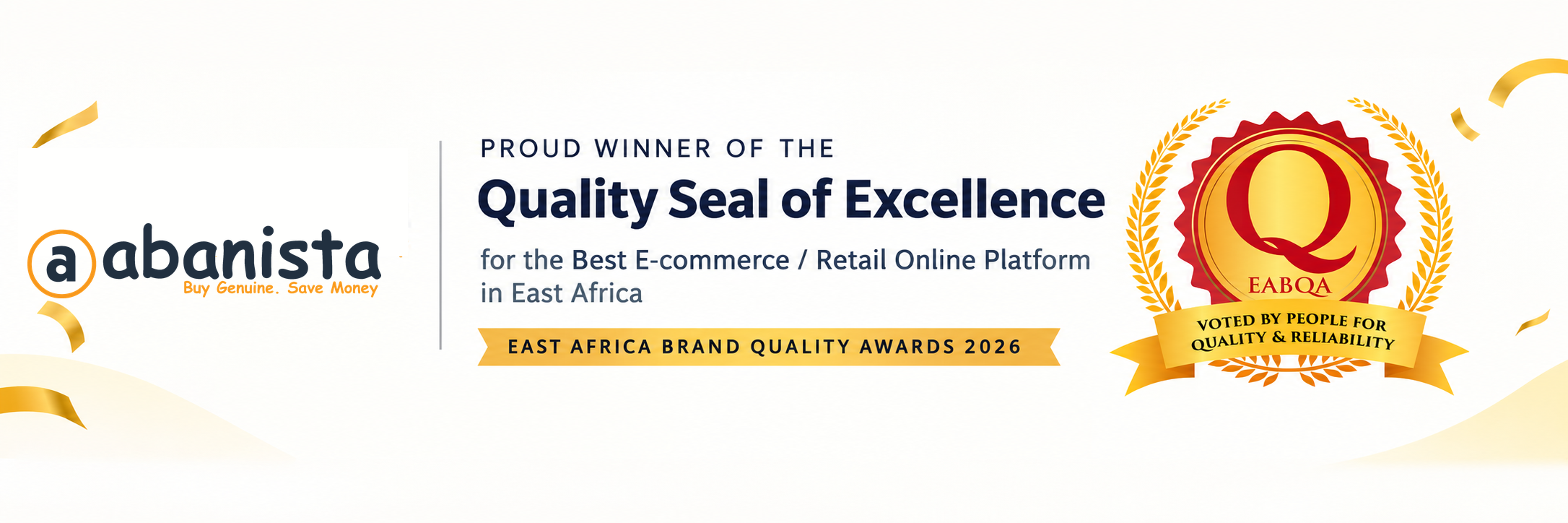 Abanista wins Quality Seal of Excellence for Best Ecommerce / Retail Online Platform in East Africa